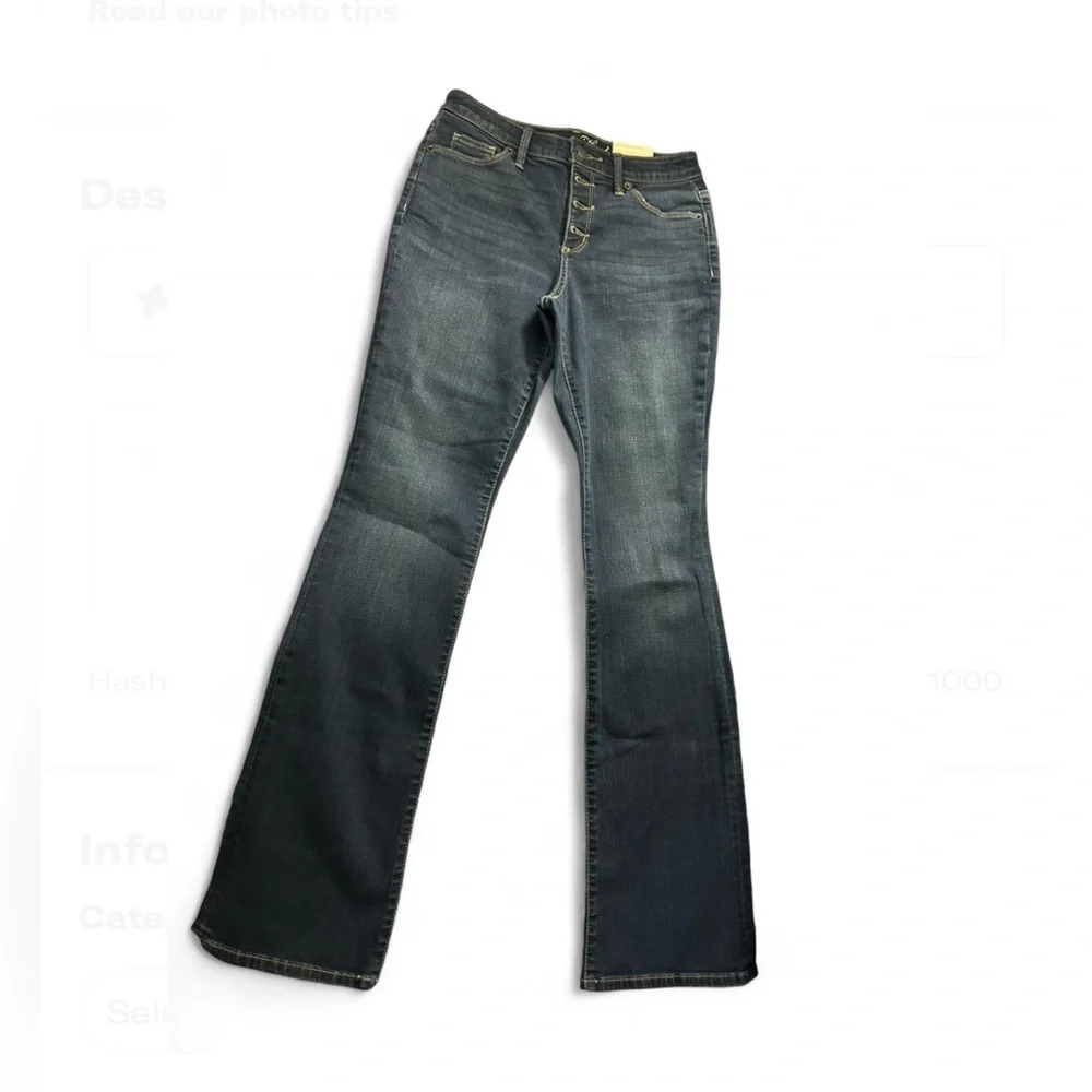 NWT Universal Thread Dark Blue high rise skinny Bootcut - Picture 2 of 6